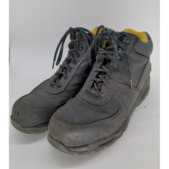 NIKE Mens 'Goadome' ACG Air Max Black/Yellow Leather Hiking Boots Sz 12 RARE s2